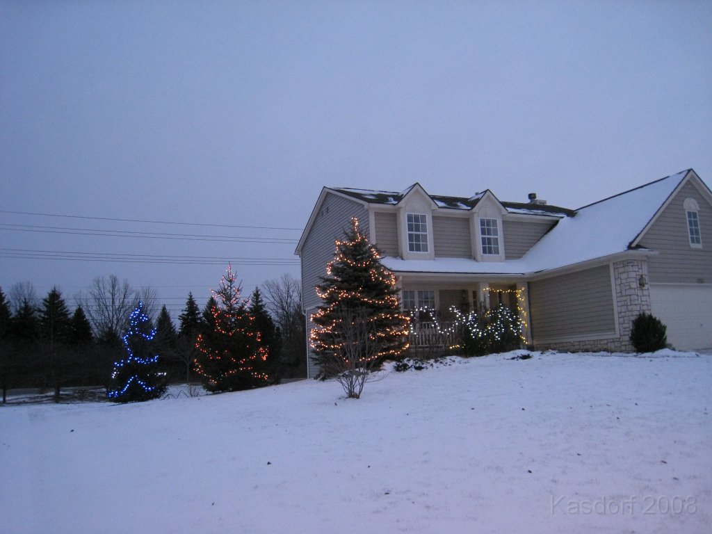 Christmas Lights Hines Drive 2008 238.jpg - The 2008 stringing of the outdoor Christmas lights MUST occur on the worst day between Thanksgiving and Christmas Eve each year. 2008 was no exception!